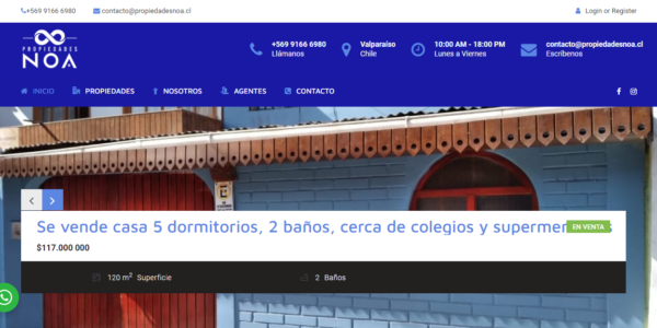 Noa Propiedades (Sitio Web Standar) https://propiedadesnoa.cl/